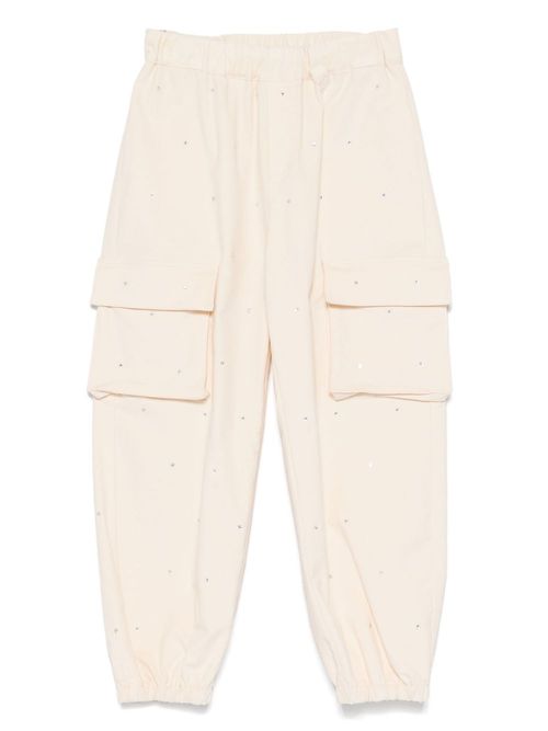 Crystal-embellished cargo pants - Neutrals