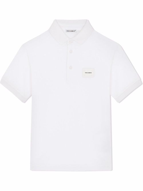 Logo-tag piqué polo shirt - White