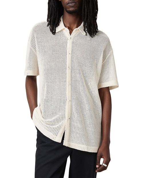 Munroe Oversized Fit Textured Short Sleeve Shirt
