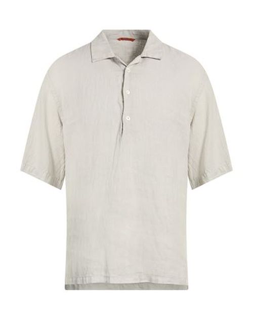 Man Shirt Light grey Size 42 Linen