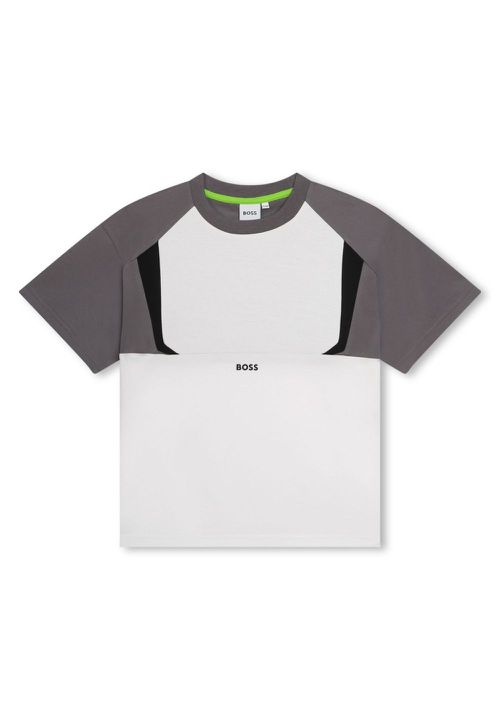 Panelled logo-print T-shirt - White