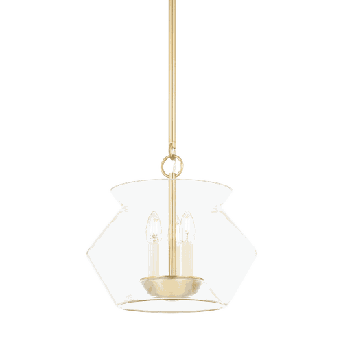 Aged Brass Three Light Lantern from the Edmonton Collection