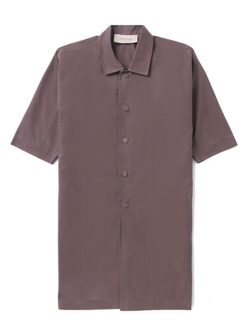 Logo-print short-sleeve coat - Purple