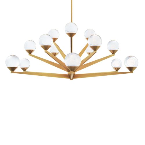 Aged Brass LED Chandelier from the Double Bubble Collection