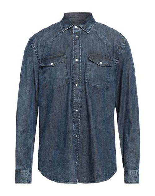 Man Denim shirt Blue Size XXL Cotton, Elastane