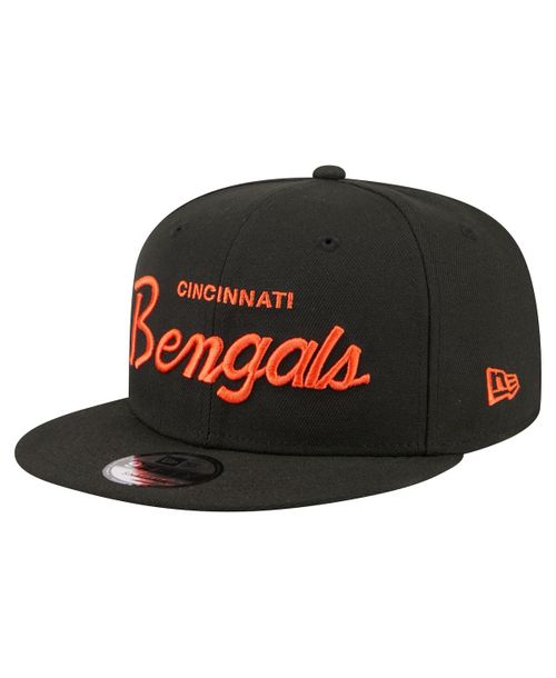 Men's Black Cincinnati Bengals Core Team Script 9FIFTY Snapback Hat - Black