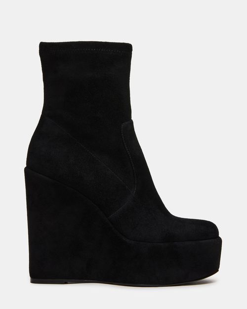 Steve Madden Women's Cecil Ankle Booties - Black Suede - - Leather
