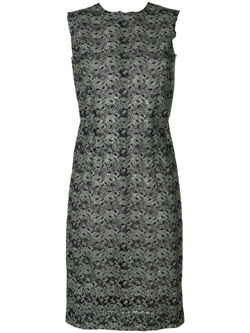 1990s sleeveless lace dress - Green
