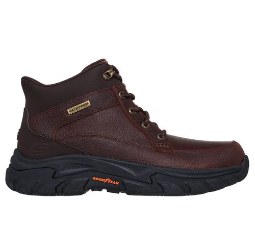 Skechers Men's Slip-ins Waterproof Relaxed Fit: Respected 2.0 - Orson Boots in Red/Brown, 13 | Leather/Synthetic