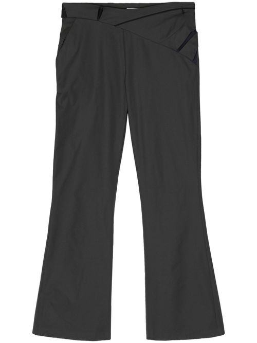 Belted cropped taffeta trousers - Grey