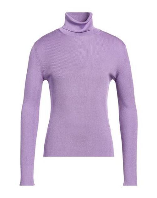 Man Turtleneck Purple Size 40 Silk