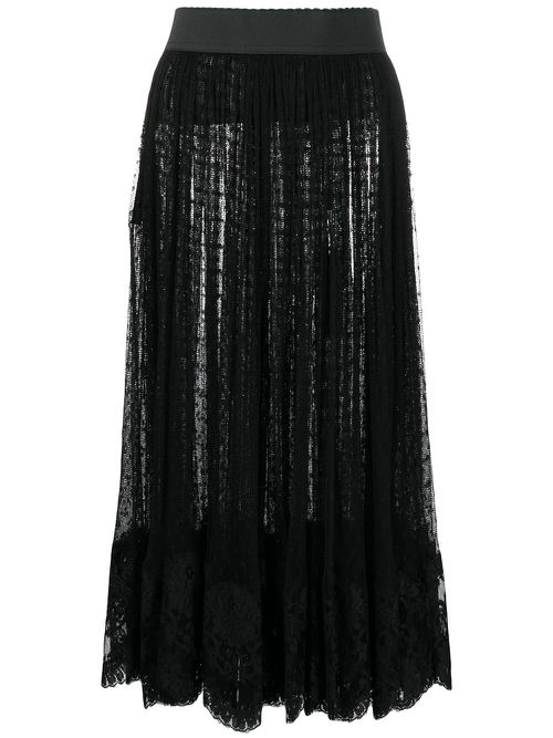 Fil-coupé midi skirt - Black
