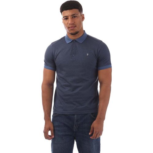 Farah Mens Stafford Polo Shirt in Blue Cotton - Size Medium