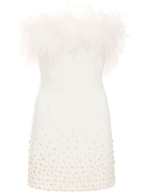 Therese faux pearl-embellished mini dress - White