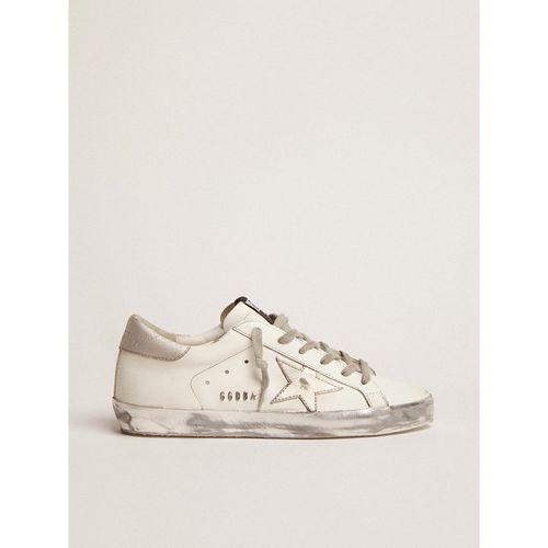 Golden Goose - Women's Super-star With Silver Sparkle Foxing And Metal Stud Lettering, Woman, Size: 35