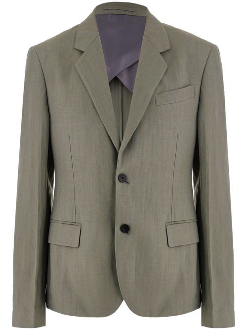 Tailored linen-blend blazer - Grey