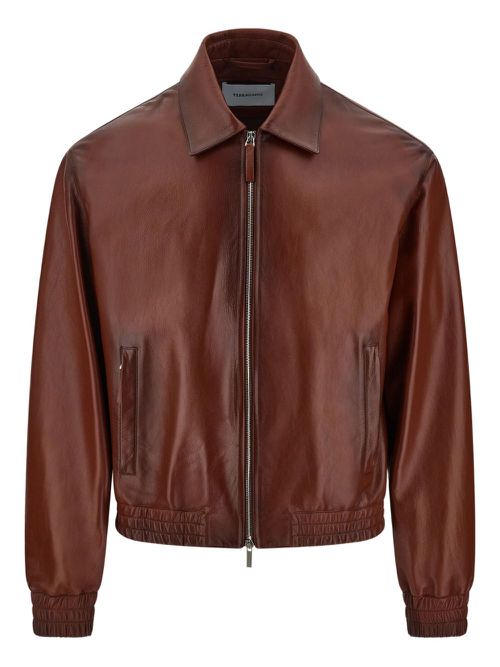 Ferragamo leather jacket - Brown