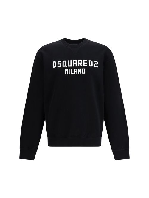 Logo-Print Cotton-Fleece Sweatshirt — Black