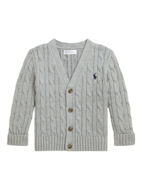 Cable-knit button-up cardigan - Grey