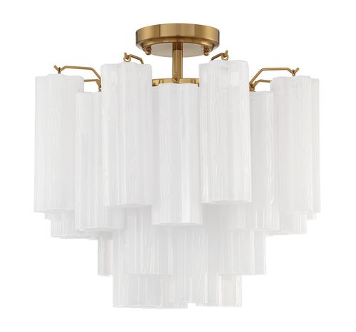 Addis 4-Light Semi-Flush Mount in Aged Bra