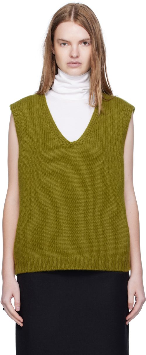 Green Cashmere Knit Vest