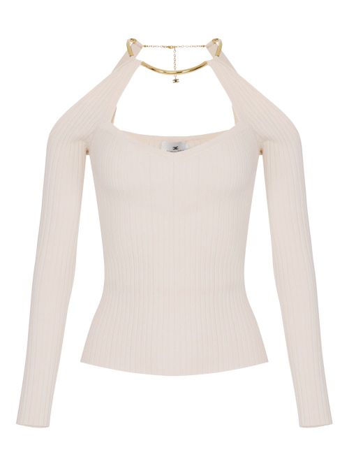 Knit Top With Jewel Detail
