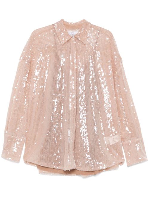Sequin-embellished shirt - Neutrals