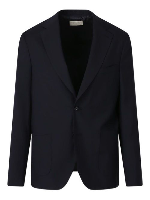 Wool single-breasted blazer - Blue