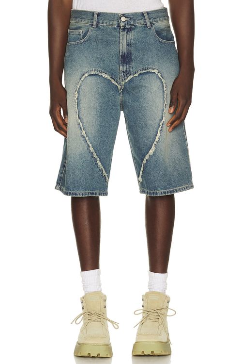 Carne Bollente Love Denim Shorts in Off Blue - Blue. 28 also