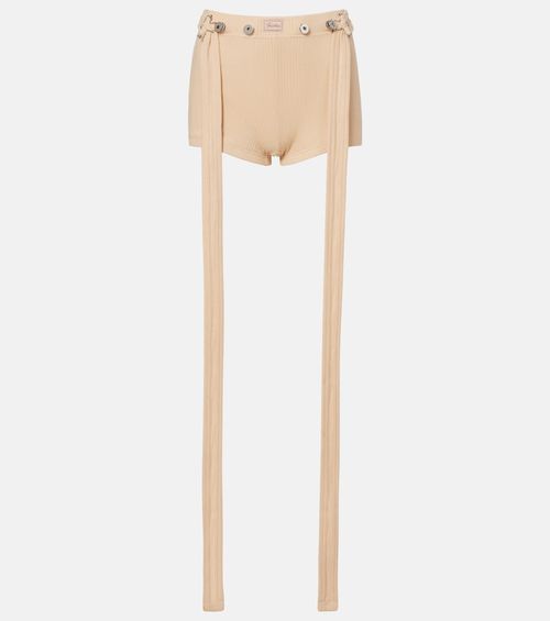 Ribbed-knit cotton shorts