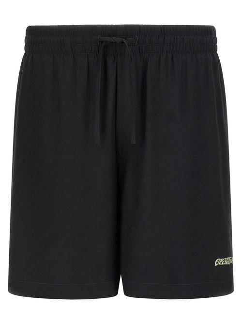 Silk Jacquard Monogram Bermuda Shorts — Black