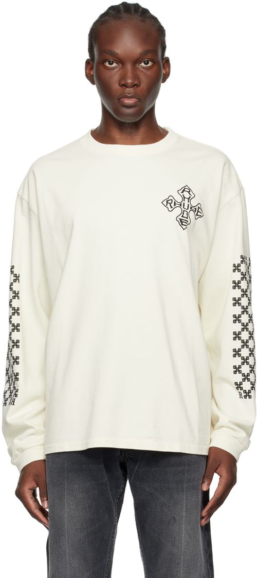 Rhude SSENSE Exclusive Off-White Cross Long Sleeve T-Shirt