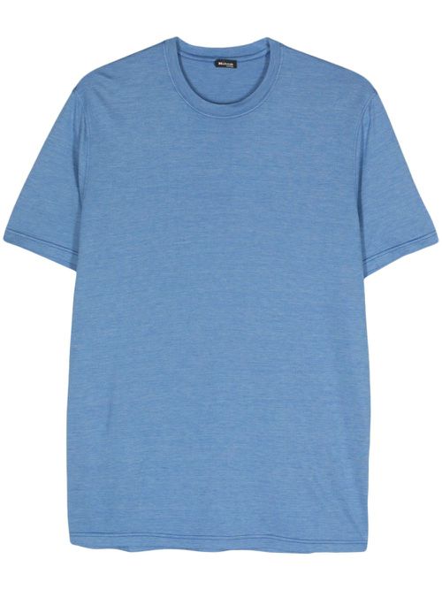 Crew-neck mélange T-shirt - Blue