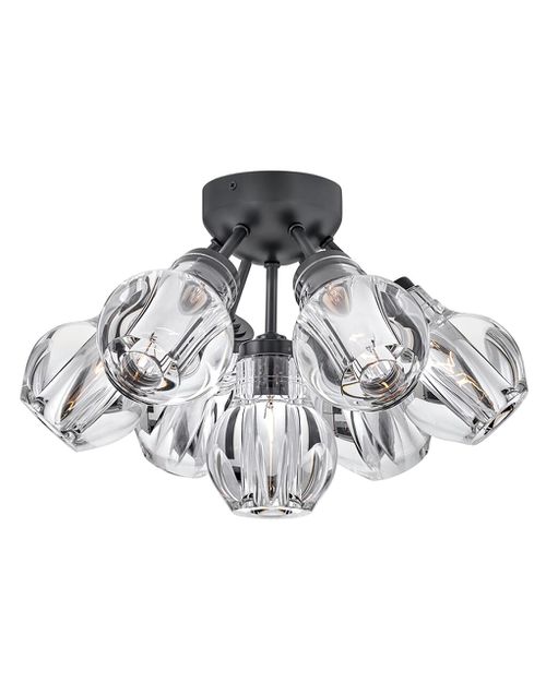 Fredrick Ramond Elise 7-Light Semi-Flush Ceiling Light In Black