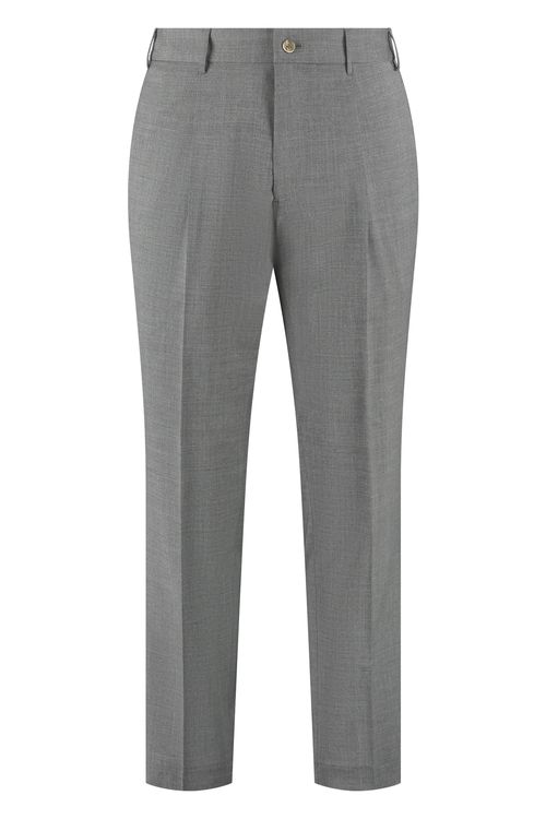 The (alphabet) Alphabet Stretch Wool-Blend Tailored Trousers with Back Flap Pockets
