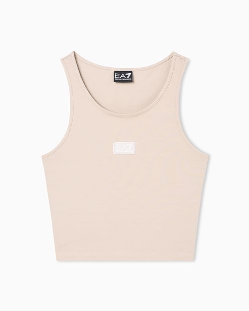 Logo Series stretch cotton jersey top with logo