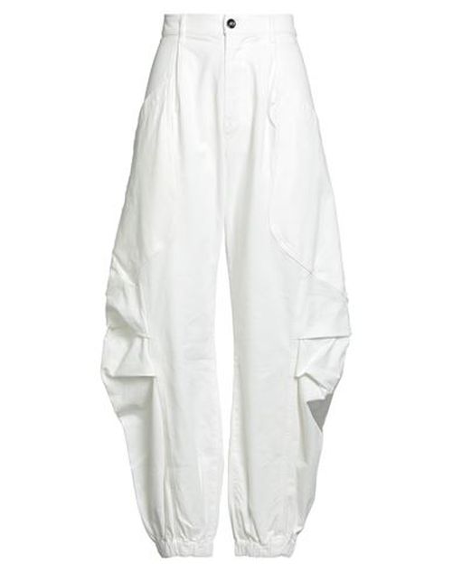 Woman Pants White Size 29 Cotton, Elastane