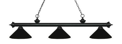 Riviera 3-Light Linear Pendant Light In Matte Black