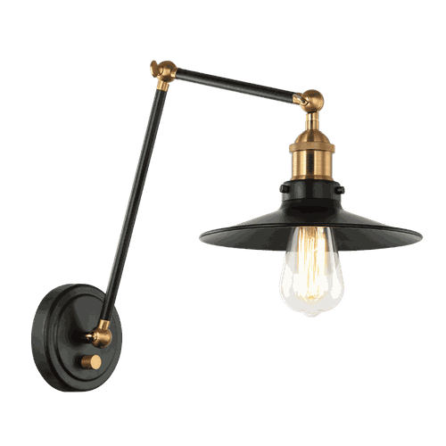 Matteo Brixson 1-Light Wall Sconce In Aged Gold Brass & Black
