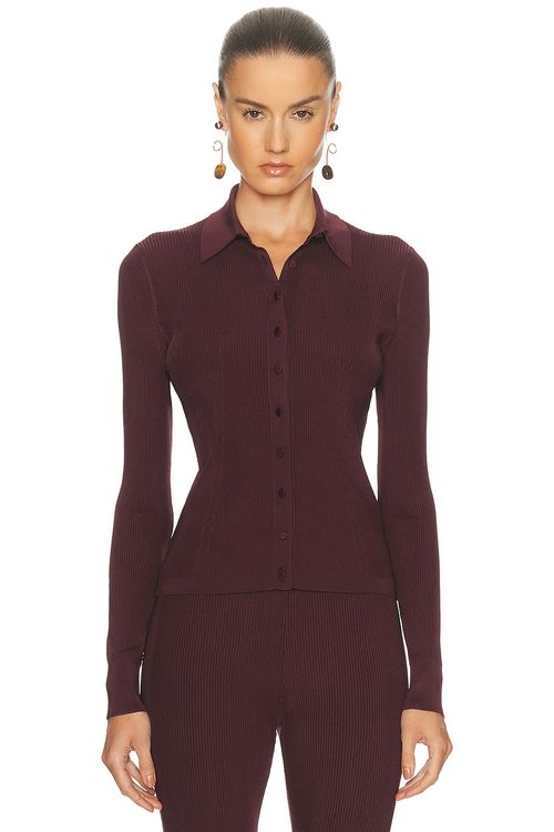 Dries Van Noten Tielt Cardigan in Burgundy - Burgundy. M also in