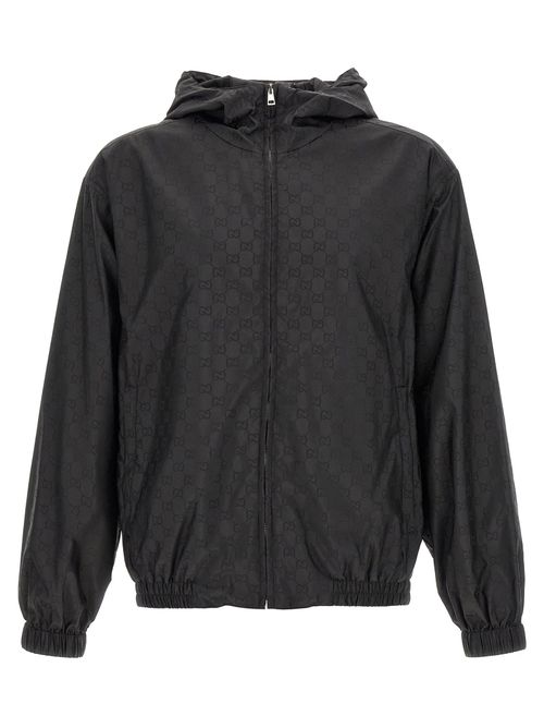 GG Jacquard Nylon Jacket — black