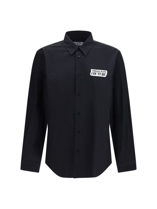Logo-Patch Cotton Shirt — Black