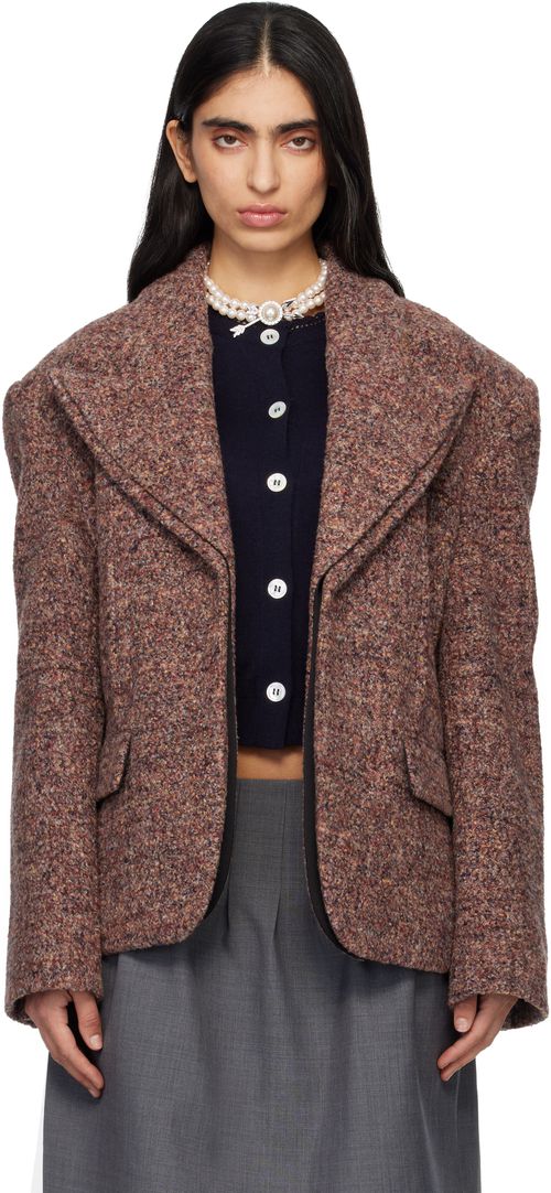 Multicolor Peak Lapel Oversized Blazer