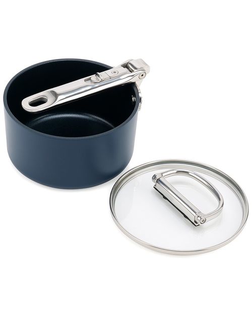 Space Ceramic Non-Stick 1.4Qt Saucepan With Folding Handle & Lid