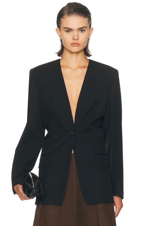 Toteme Slouch Blazer in Black - Black. 32 also