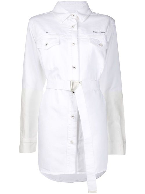 Two-toned belted shirt