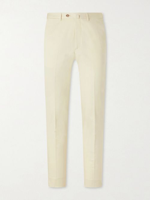 Tapered Cotton-Twill Suit Trousers