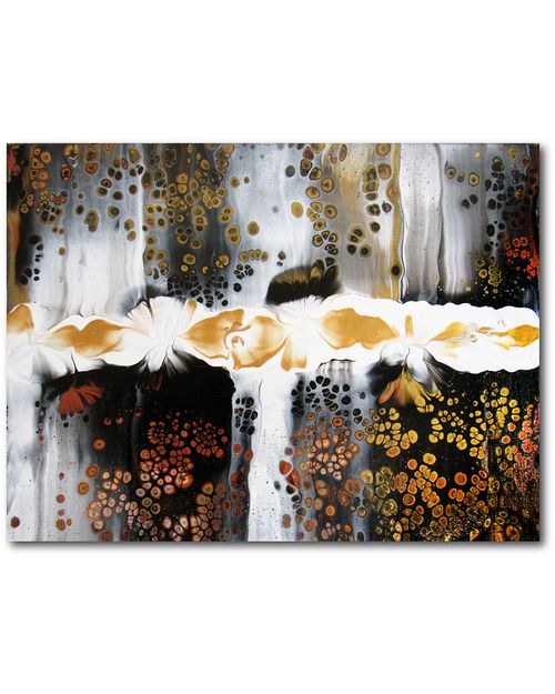 Golden Waterfall Gallery-Wrapped Canvas Wall Art