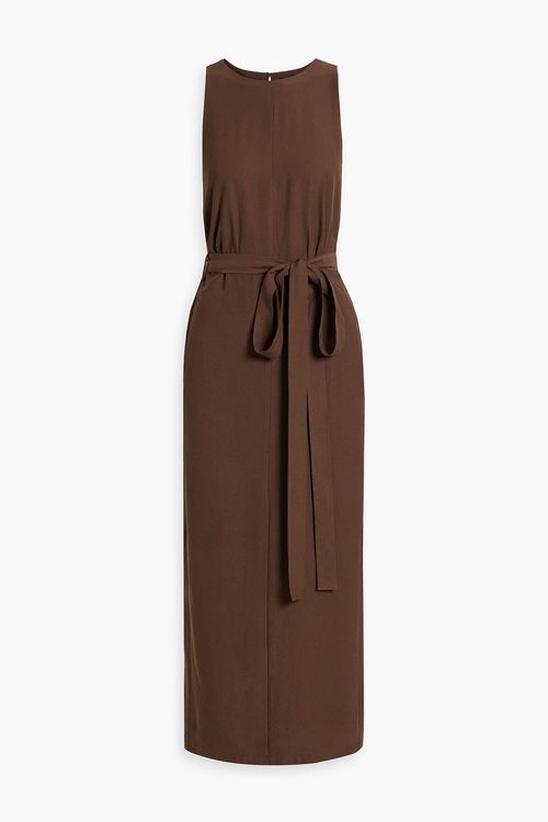A.EMERY - Uli belted twill midi dress - Brown - UK 10