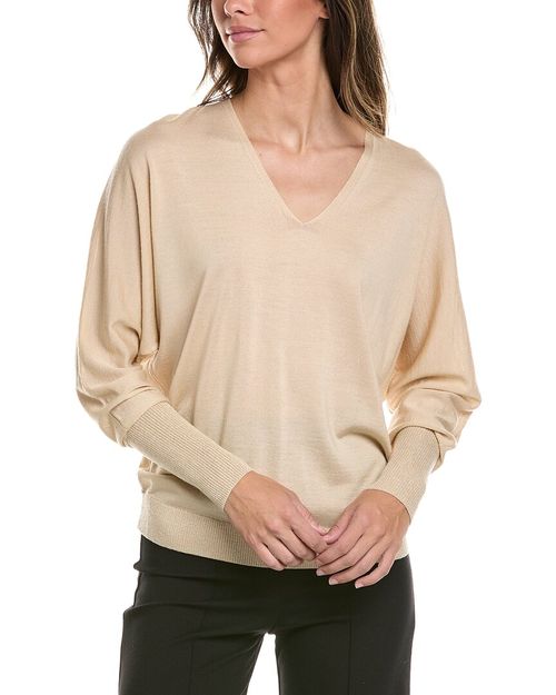 V Neck Dolman Wool & Silk-Blend Sweater